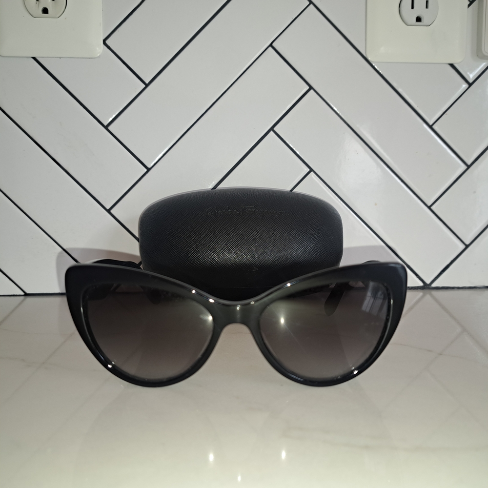 Salvatore Ferragamo Black Sunglasses Classic Style